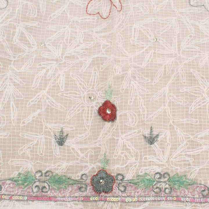 Chikankari Embroidered Kota Cotton Kurta Material 10039906