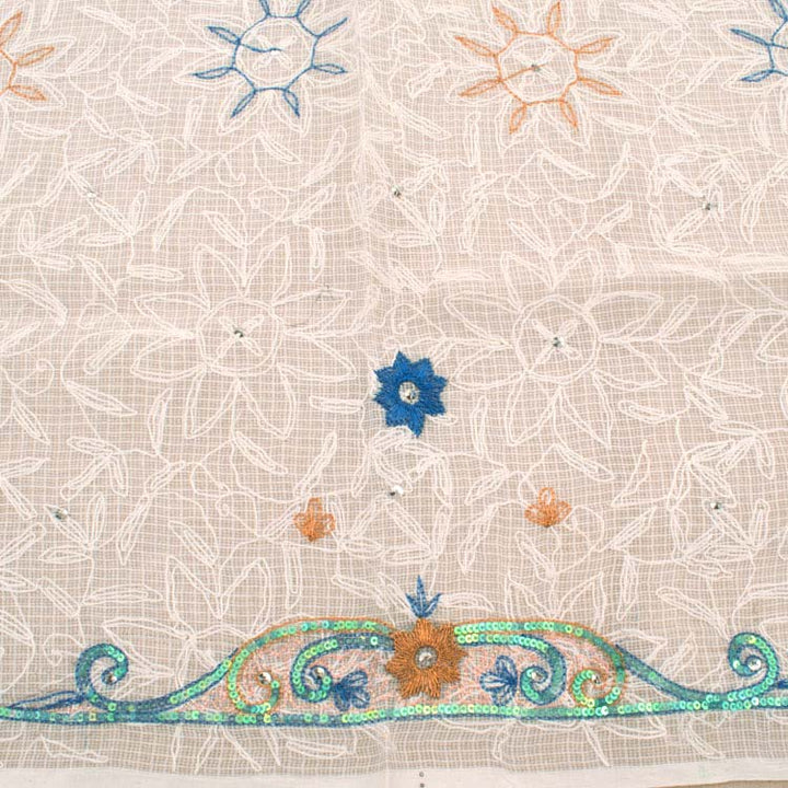 Chikankari Embroidered Kota Cotton Kurta Material 10039907