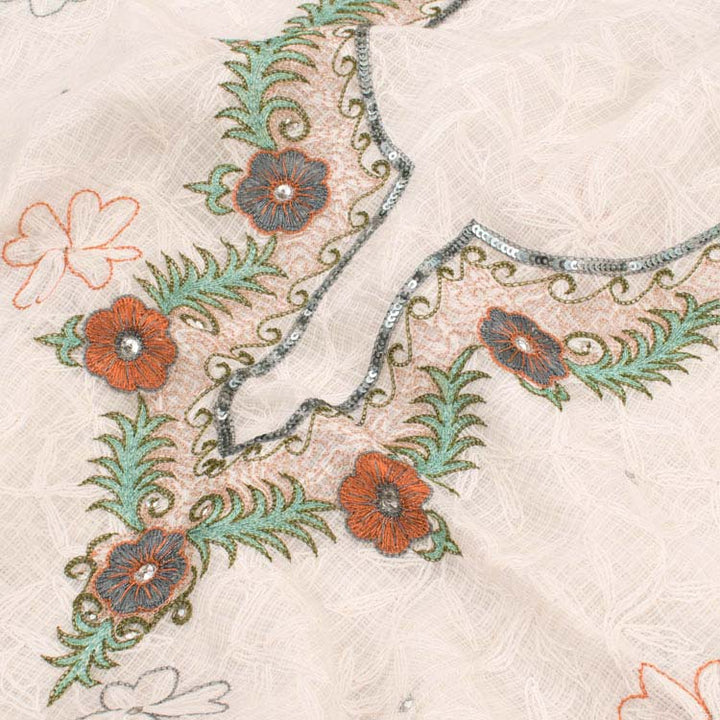 Chikankari Embroidered Kota Cotton Kurta Material 10039908