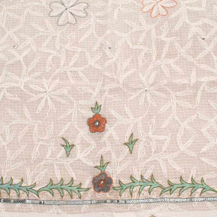 Chikankari Embroidered Kota Cotton Kurta Material 10039908