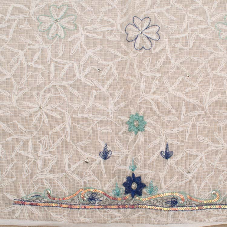 Chikankari Embroidered Kota Cotton Kurta Material 10039910