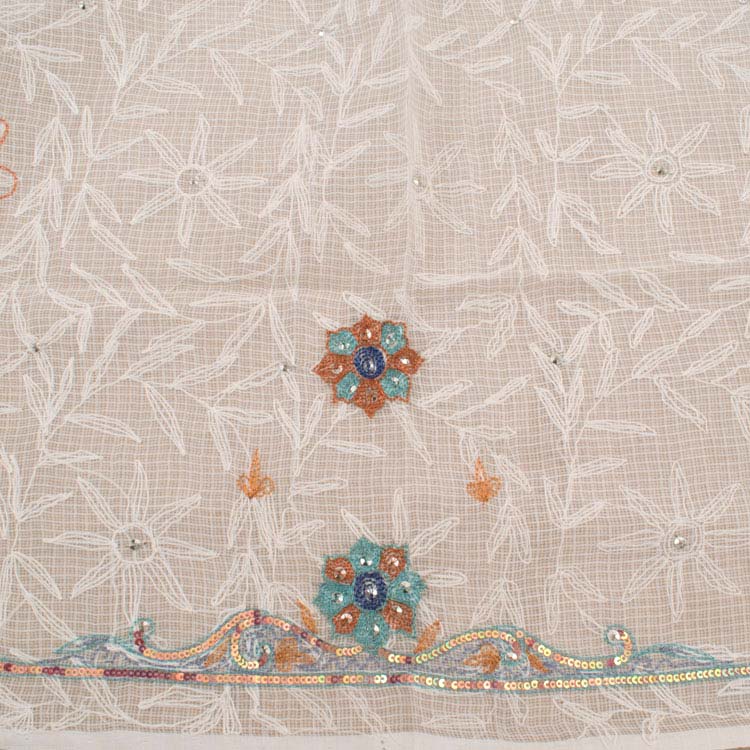 Chikankari Embroidered Kota Cotton Kurta Material 10039915