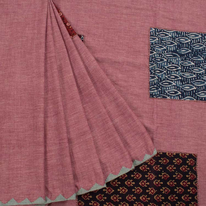 Applique Embroidered Khadi Cotton Saree 10035970