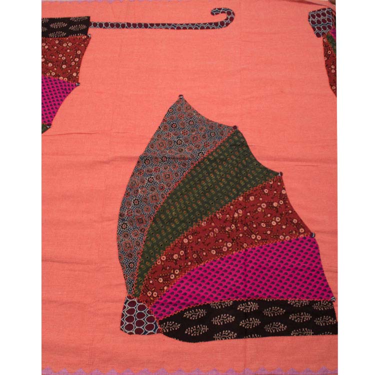 Applique Embroidered Khadi Cotton Saree 10035974