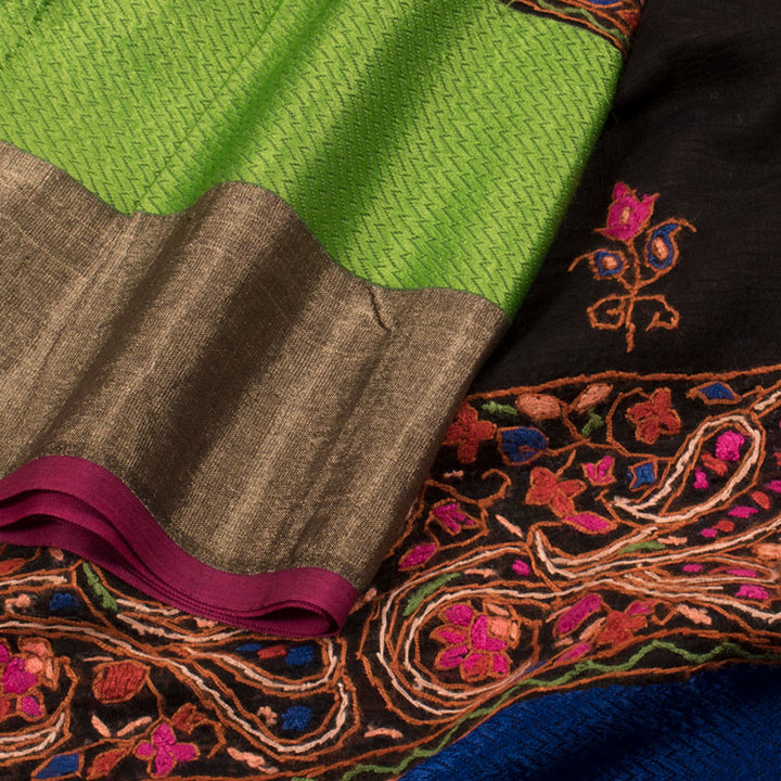Hand Embroidered Maheshwari Silk Cotton Saree 10039954