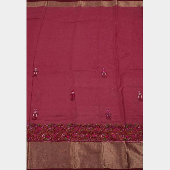 Hand Embroidered Maheshwari Silk Cotton Saree 10039958