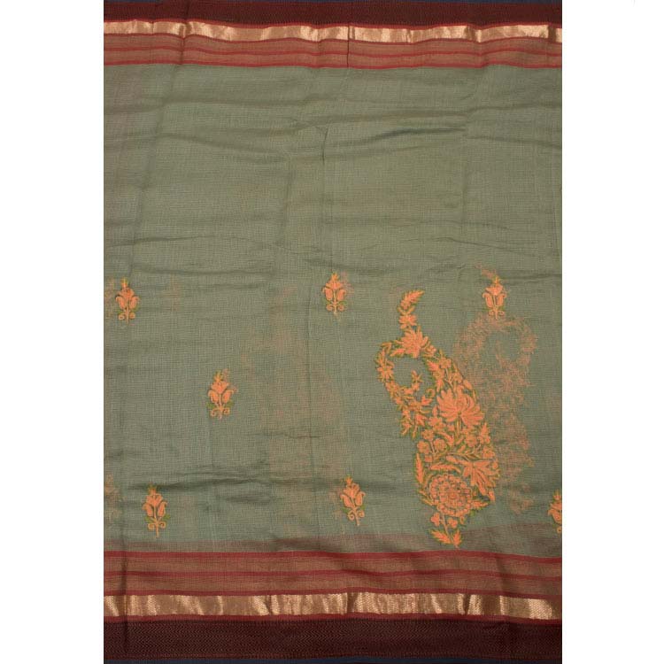 Hand Embroidered Maheshwari Silk Saree 10039959