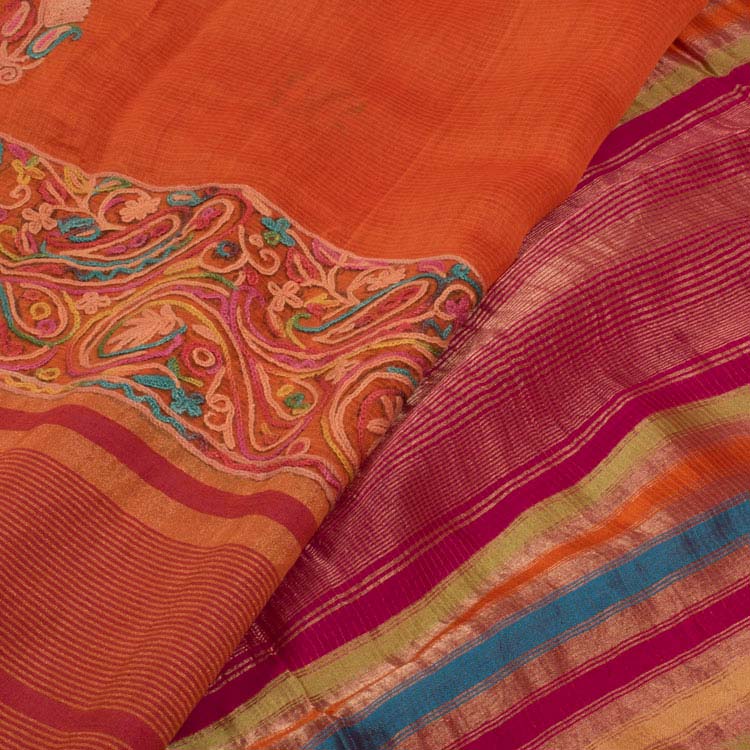 Hand Embroidered Maheshwari Silk Cotton Saree 10039961