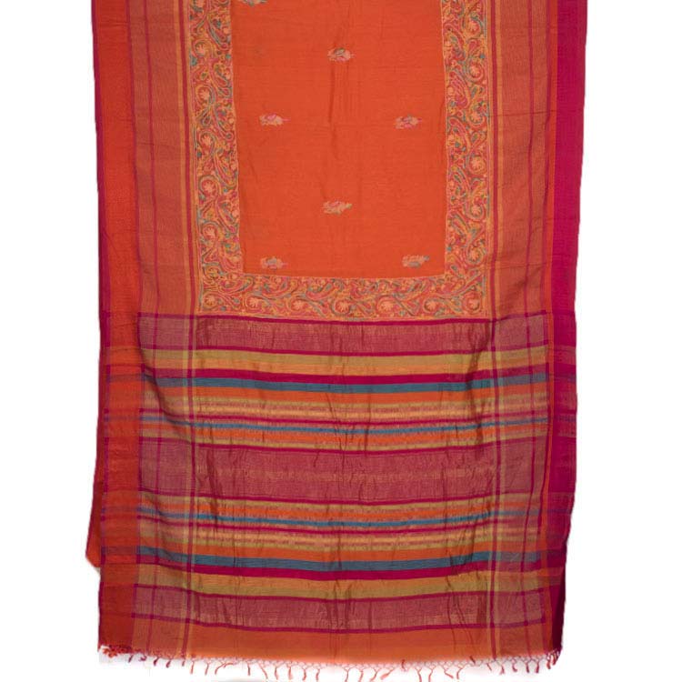 Hand Embroidered Maheshwari Silk Cotton Saree 10039961