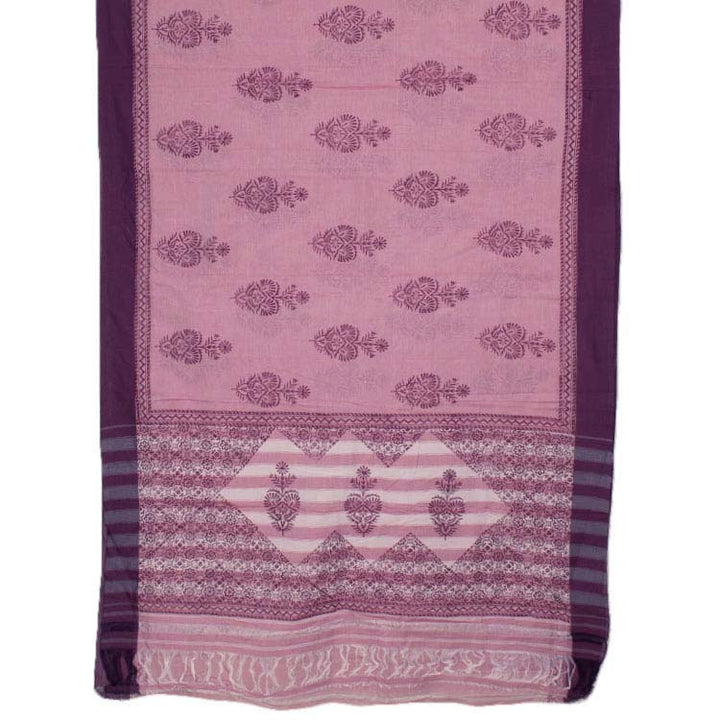 Hand Block Printed Linen Saree 10039987