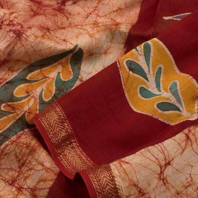 Batik Printed Silk Cotton Saree 10044685