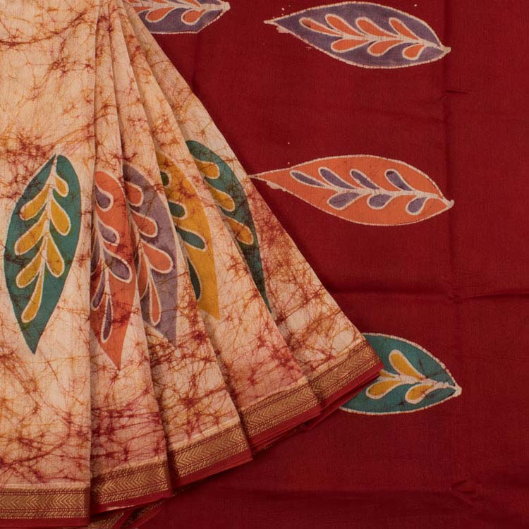 Batik Printed Silk Cotton Saree 10044685