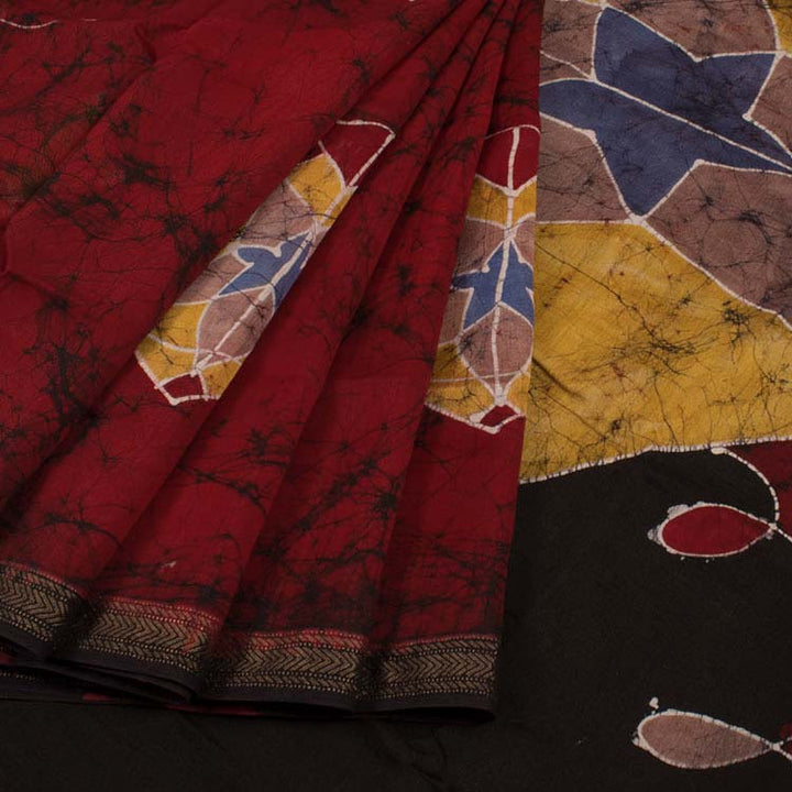 Batik Printed Silk Cotton Saree 10044688