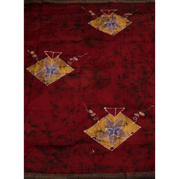 Batik Printed Silk Cotton Saree 10044688
