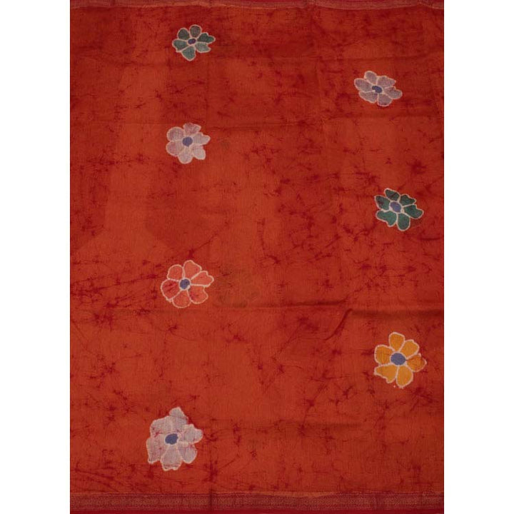 Batik Printed Silk Cotton Saree 10044690