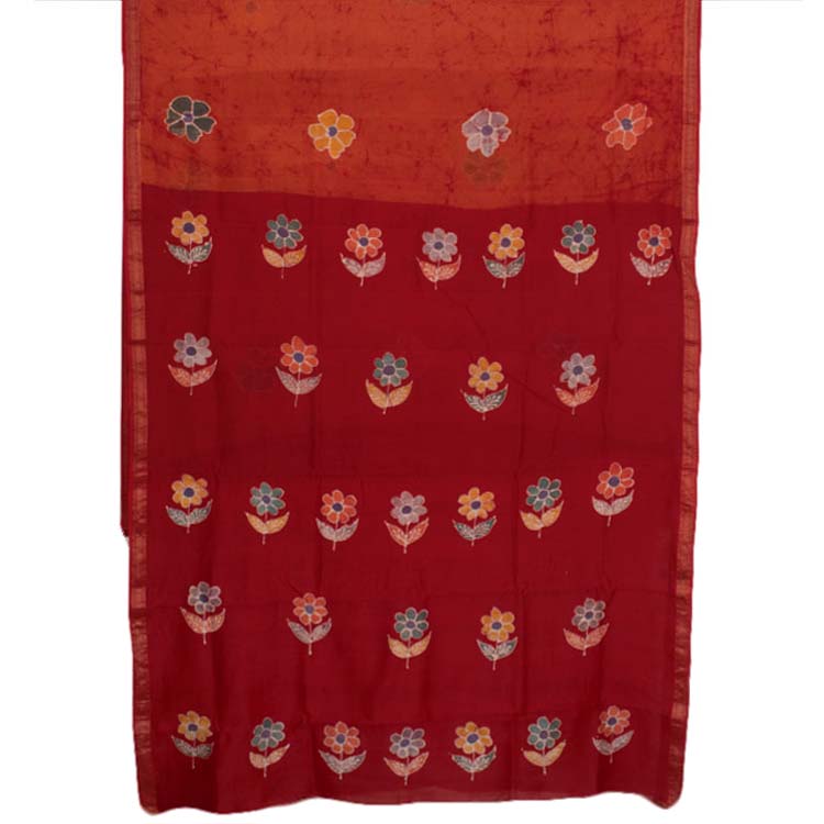 Batik Printed Silk Cotton Saree 10044690