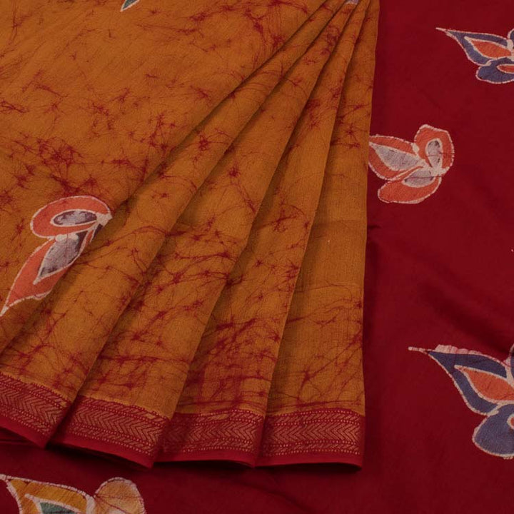 Batik Printed Silk Cotton Saree 10044700