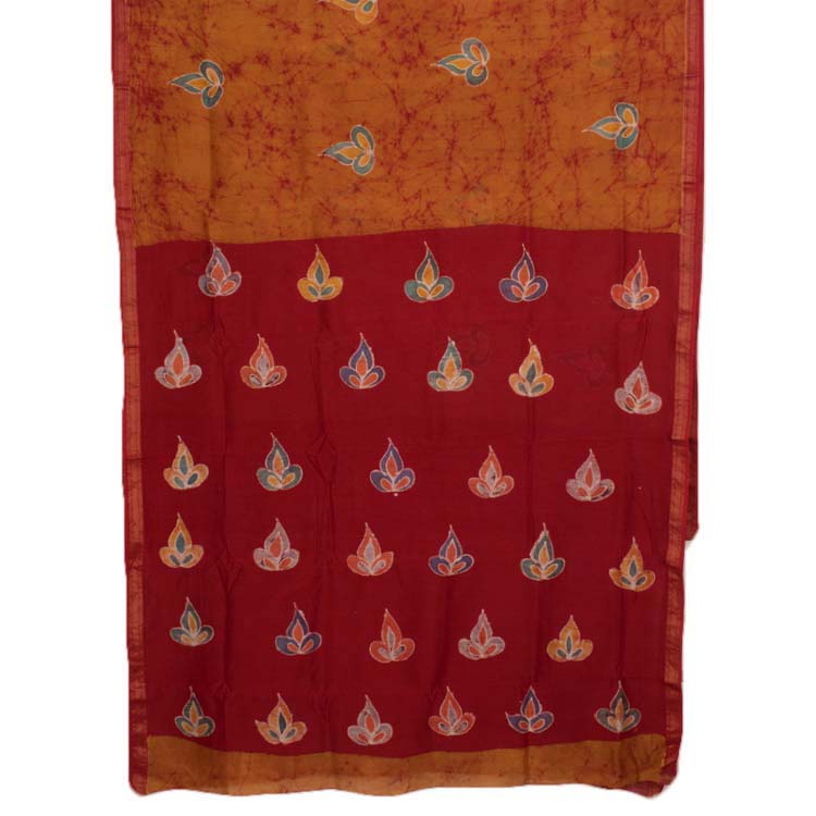 Batik Printed Silk Cotton Saree 10044700