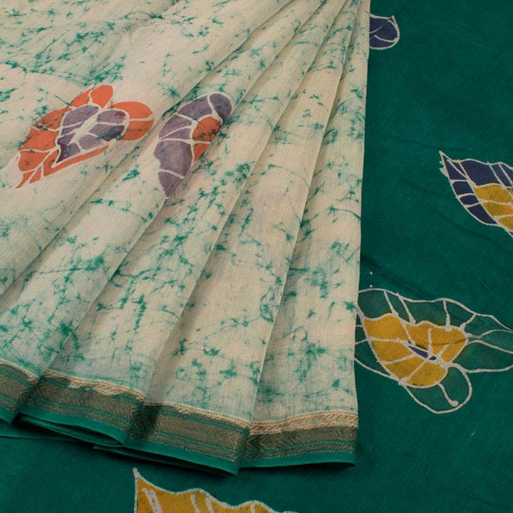 Batik Printed Silk Cotton Saree 10044708