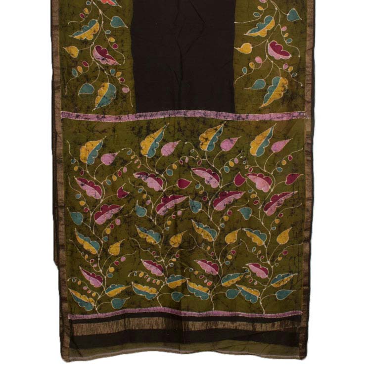 Batik Printed Silk Cotton Saree 10044711