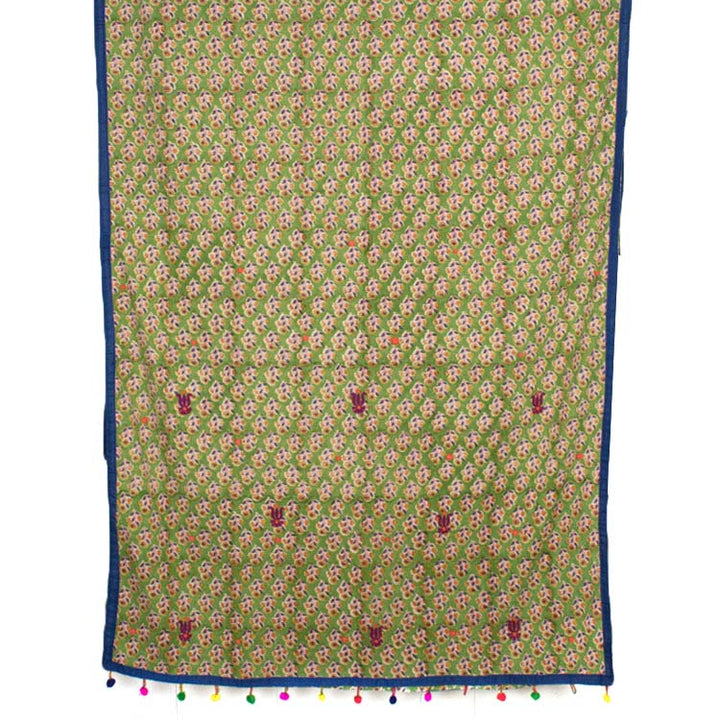 Hand Block Printed Embroidered Cotton Saree 10047287