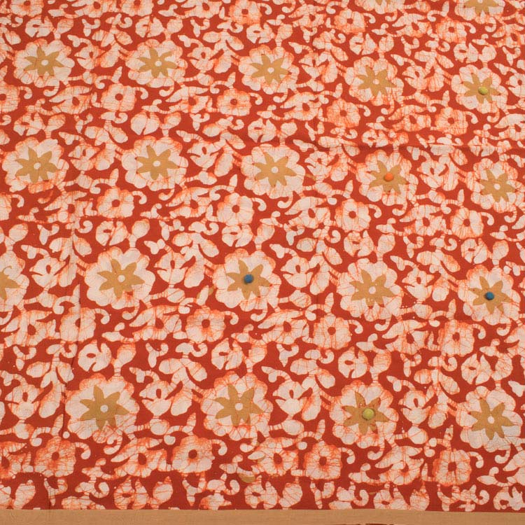 Batik Embroidered Cotton Saree 10047289