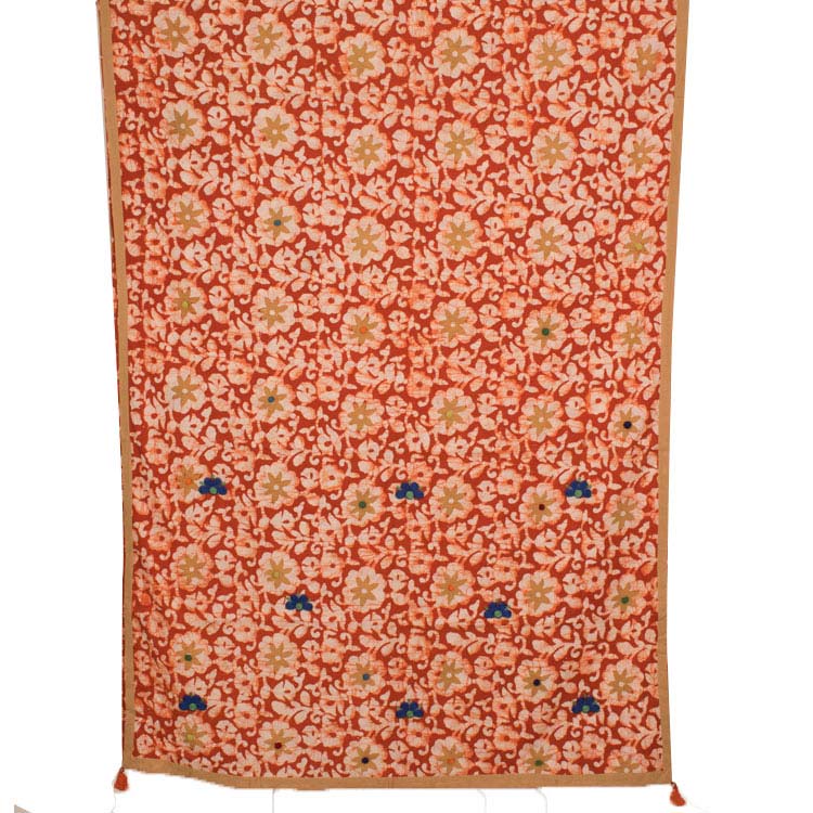Batik Embroidered Cotton Saree 10047289
