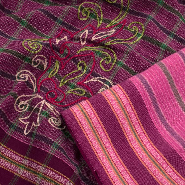 Hand Embroidered Cotton Saree 10047297