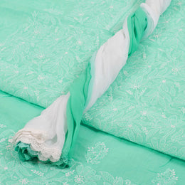 Chikankari Embroidered Cotton Salwar Suit Material 10015776