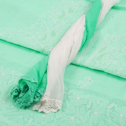 Chikankari Embroidered Cotton Salwar Suit Material 10015784