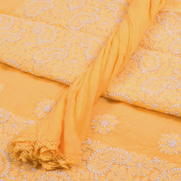 Chikankari Embroidered Cotton Salwar Suit Material 10015787