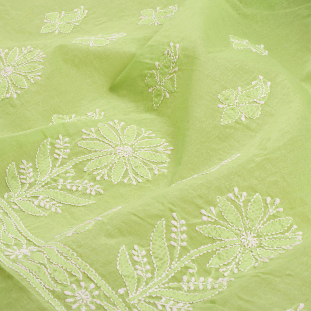 Chikankari Embroidered Cotton Salwar Suit Material 10023042