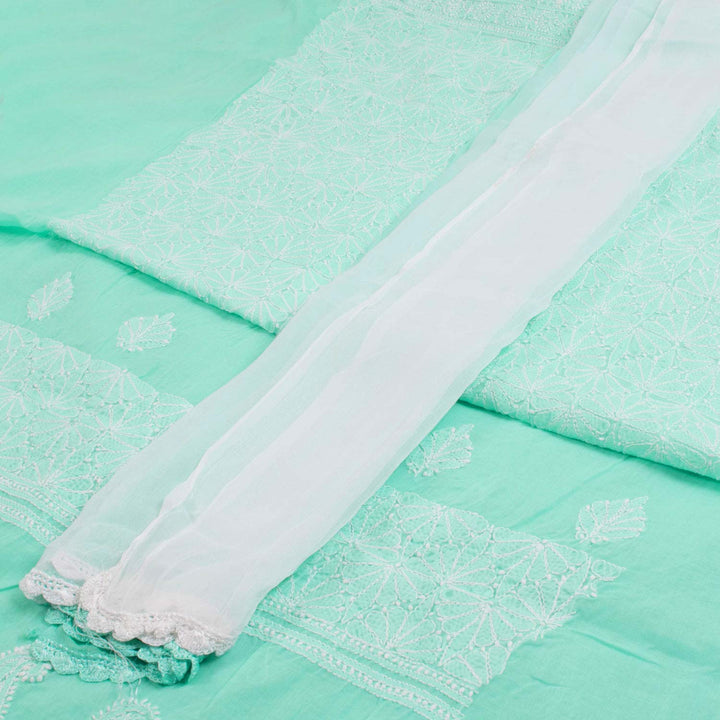 Chikankari Embroidered Cotton Salwar Suit Material 10023196