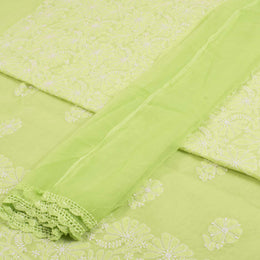 Chikankari Embroidered Cotton Salwar Suit Material 10023198