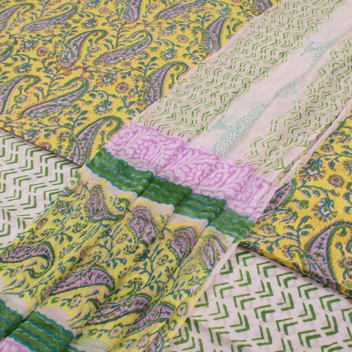 Hand Block Printed Cotton Salwar Suit Material 10034720