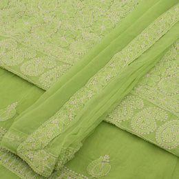 Chikankari Embroidered Cotton Salwar Suit Material 10038575