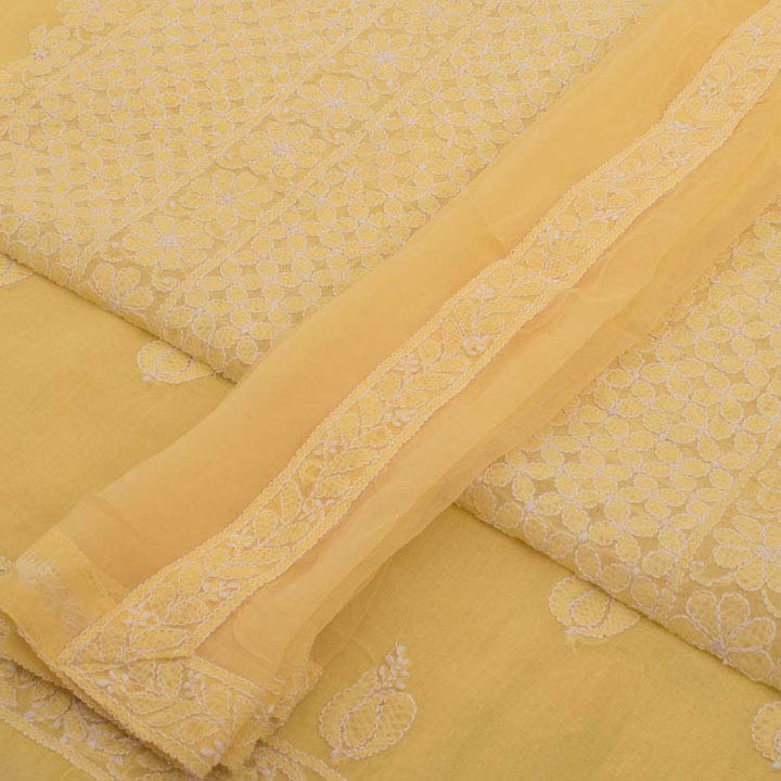 Chikankari Embroidered Cotton Salwar Suit Material 10038588