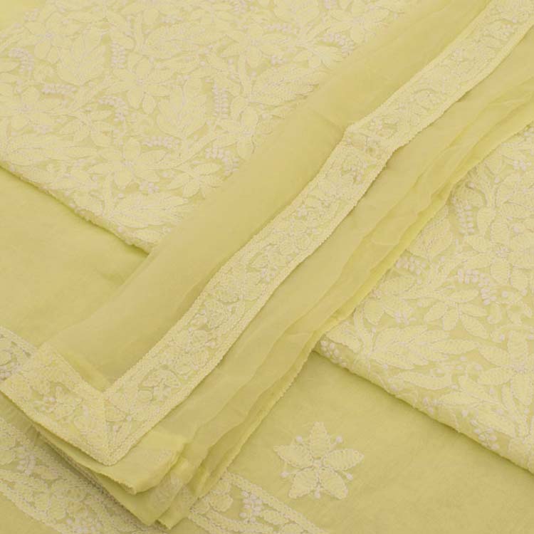 Chikankari Embroidered Cotton Salwar Suit Material 10038591