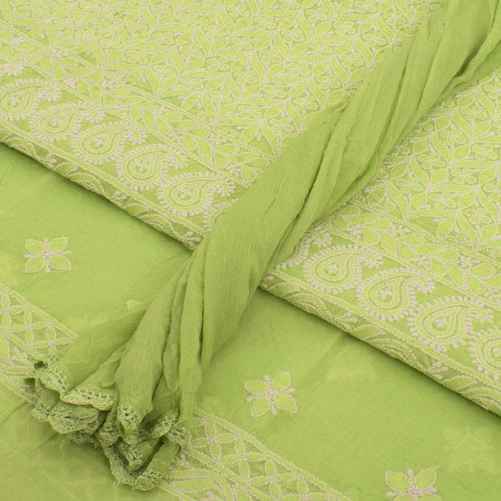 Chikankari Embroidered Cotton Salwar Suit Material 10038597