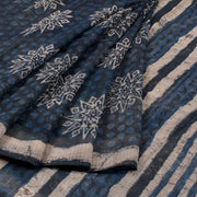 Bagru Printed Indigo Kota Cotton Saree 10030869