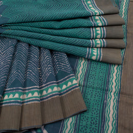 Dabu Printed Chanderi Silk Cotton Saree 10031475