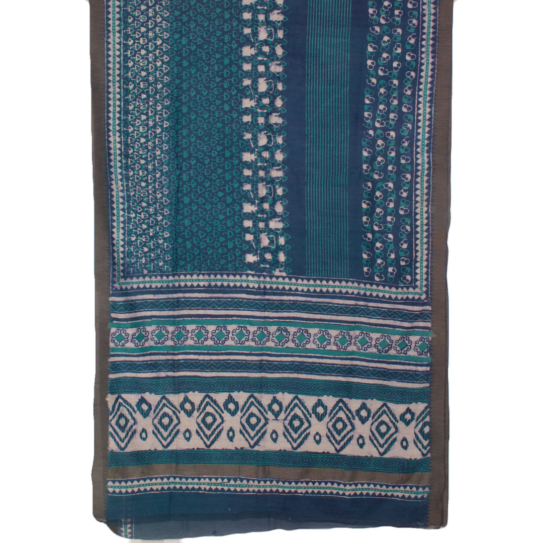 Dabu Printed Chanderi Silk Cotton Saree 10031476