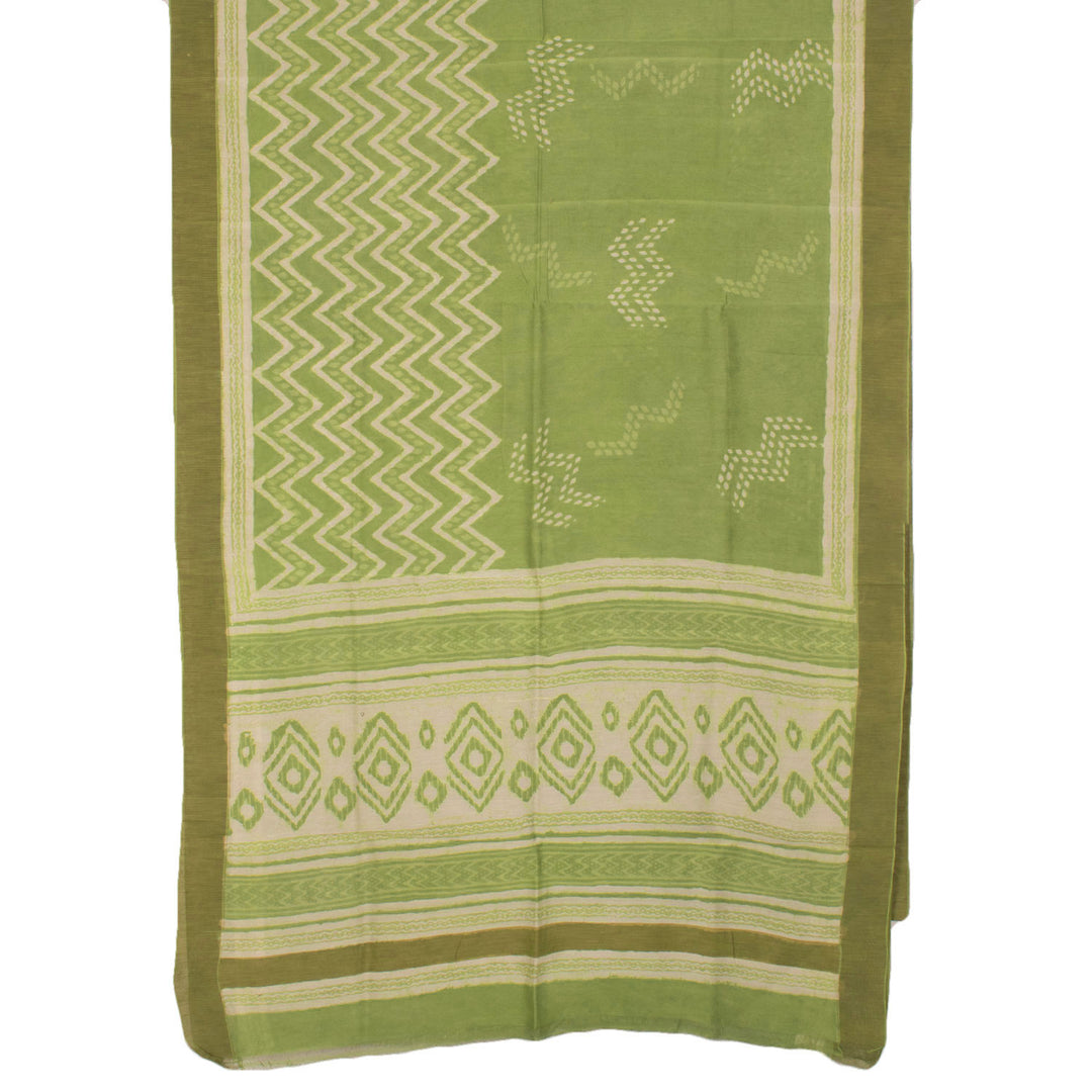 Dabu Printed Chanderi Silk Cotton Saree 10031479
