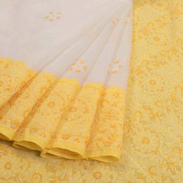 Chikankari Embroidered Cotton Saree 10038742
