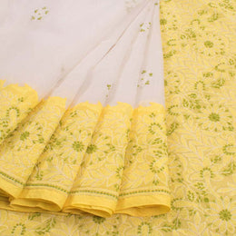 Chikankari Embroidered Cotton Saree 10038744