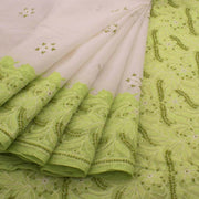 Chikankari Embroidered Cotton Saree 10038747