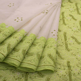 Chikankari Embroidered Cotton Saree 10038747