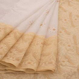 Chikankari Embroidered Cotton Saree 10038749