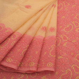 Chikankari Embroidered Cotton Saree 10038753