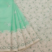 Chikankari Embroidered Cotton Saree 10038761